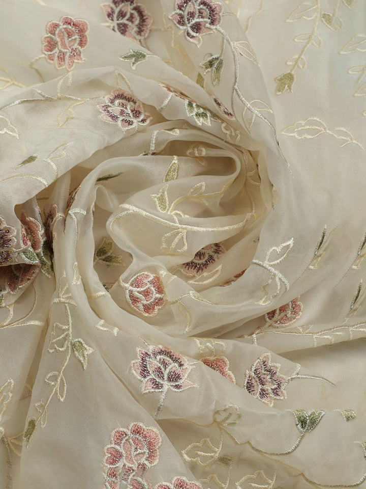 Resham Jaal Organza Unstitched Suit With Dupatta