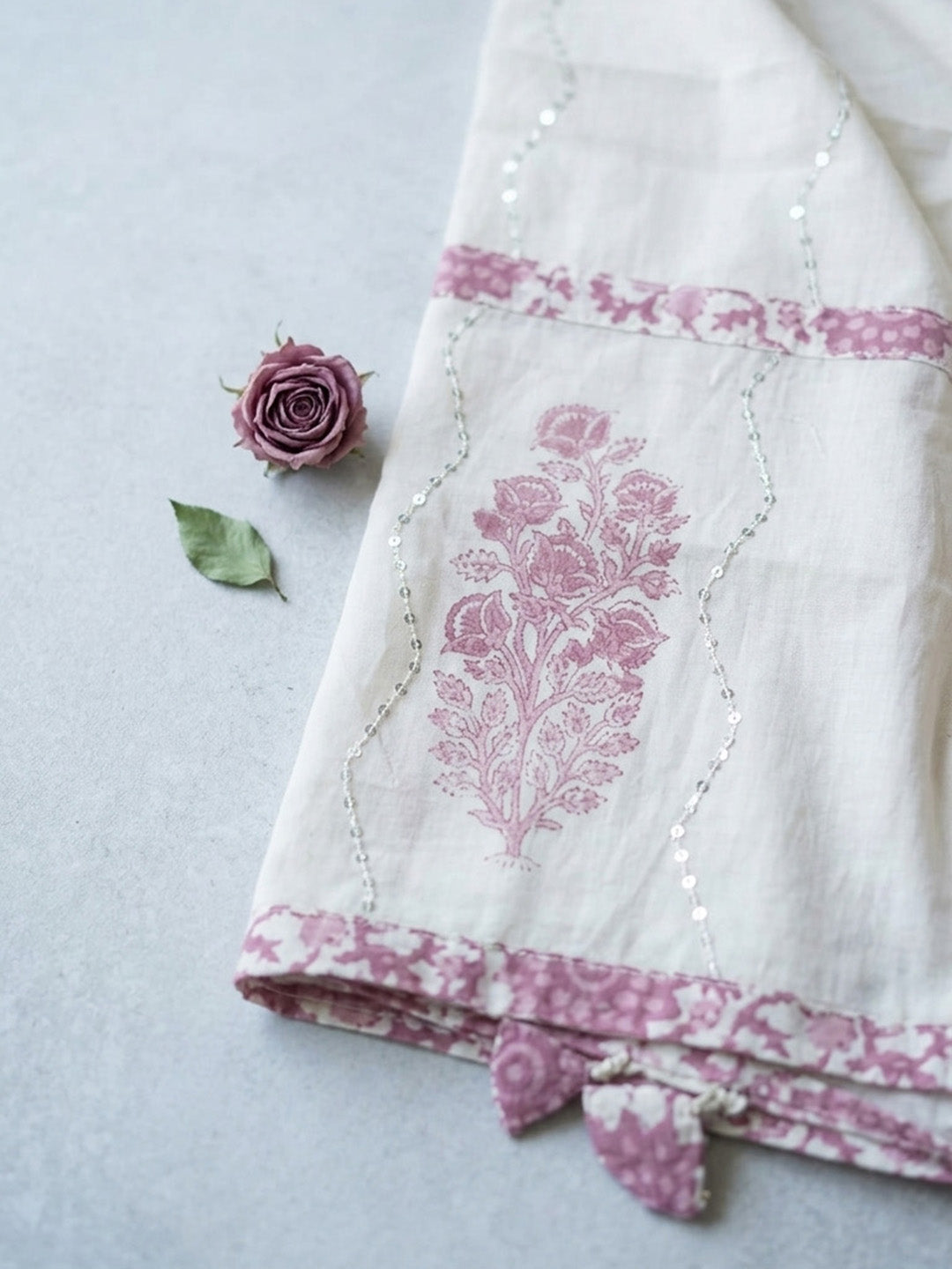 Embroidered Cotton Blend Unstitched Suit With Pant &amp; Dupatta