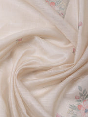 Embroidered Tissue Lemon Unstitched Suit With Pant & Dupatta