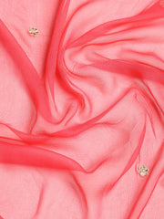 Border With Booti Muslin Unstitched Suit With Dupatta
