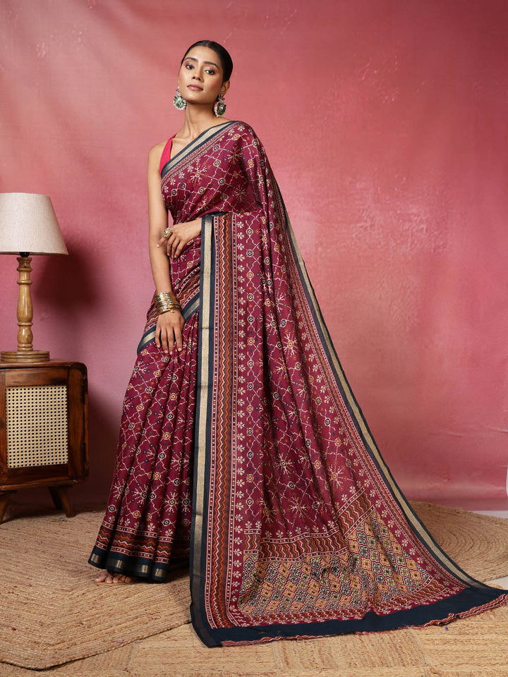 Digital Printed Art Silk Saree