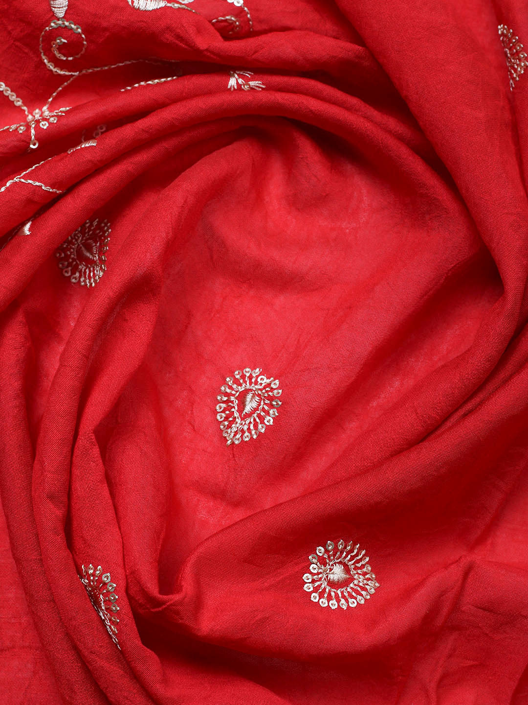 Embroidered Cotton Unstitched Suit With Pant &amp; Dupatta