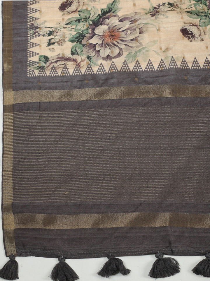 Digital Floral Printed Art Silk Saree