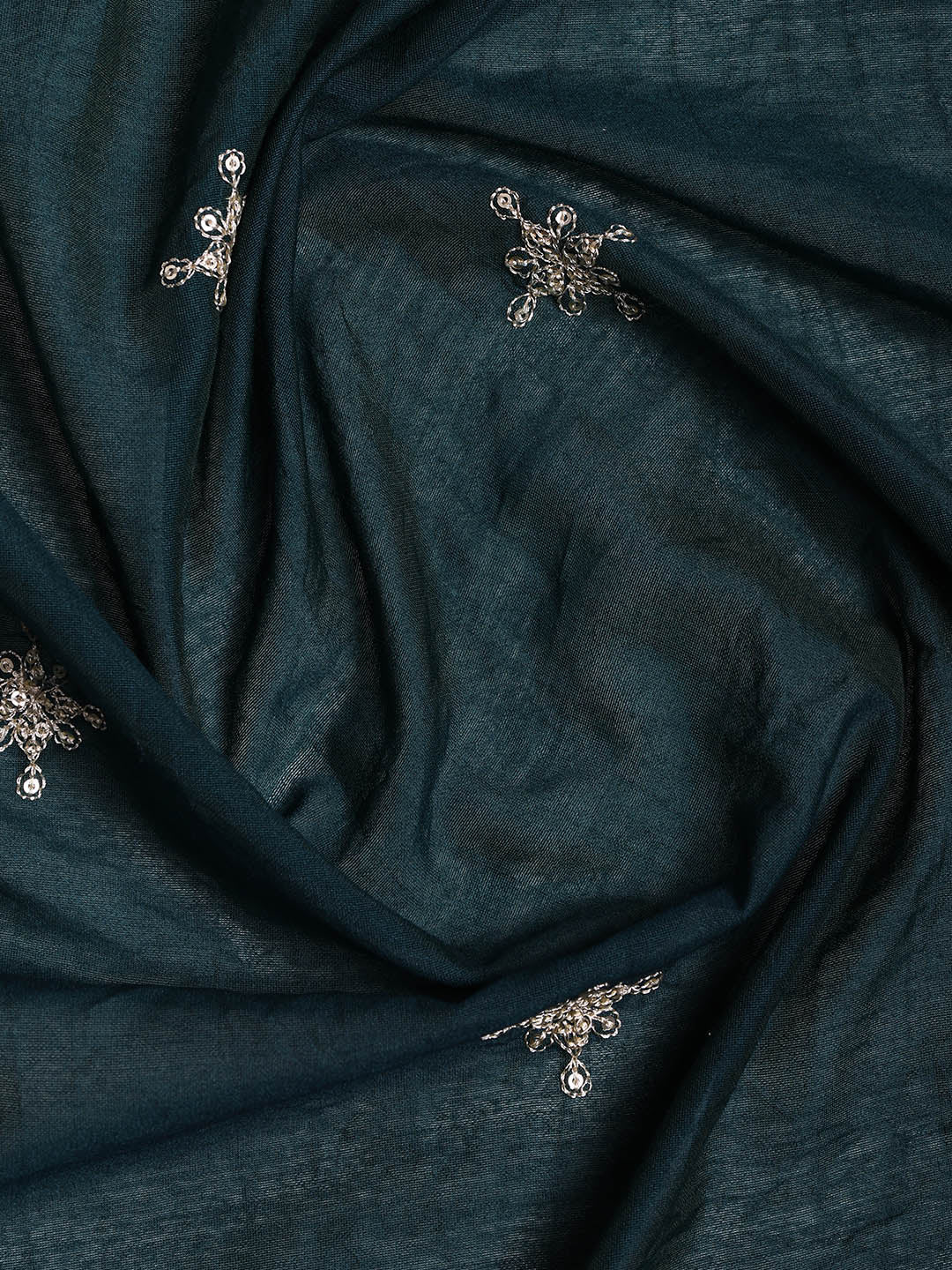 Neck Embroidered Cotton Blend Unstitched Suit With Dupatta