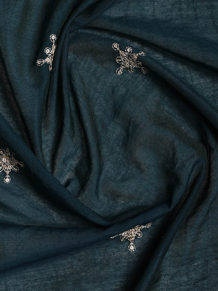 Neck Embroidered Cotton Blend Unstitched Suit With Dupatta