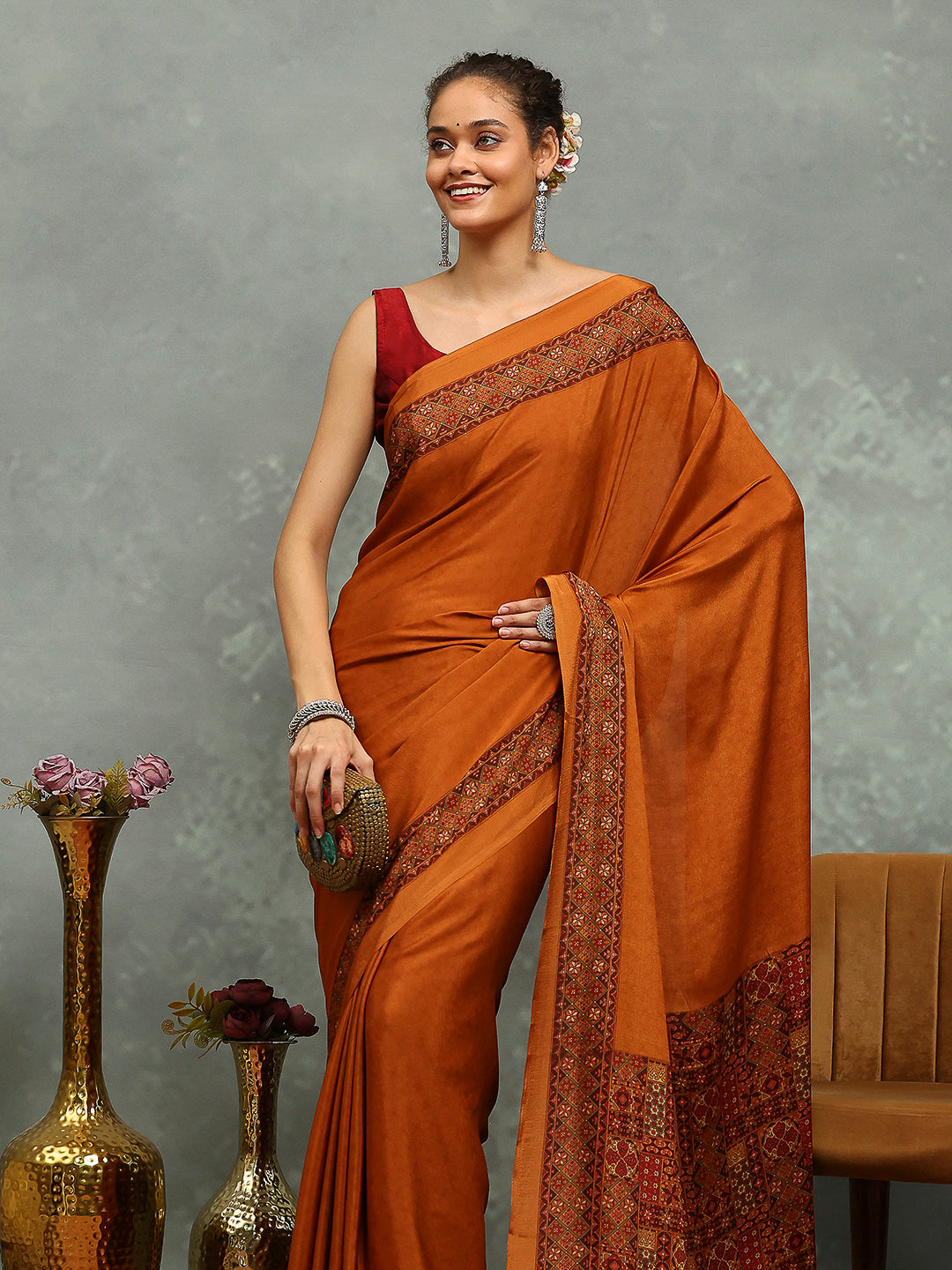 Digital Printed Crepe Saree