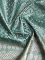 Woven Banarasi Chanderi Unstitched Suit With Dupatta