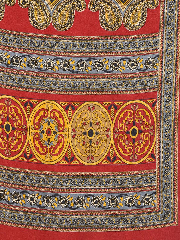 Digital Printed Satin Woven Saree