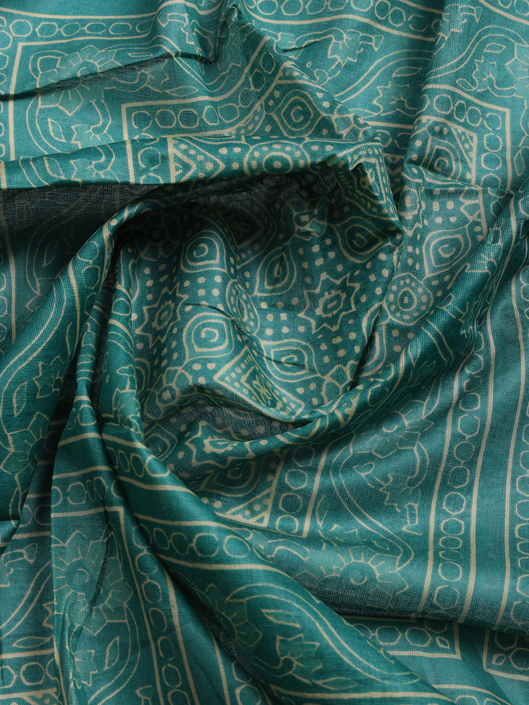 Printed Cotton Blend Unstitched Suit With Pant &amp; Dupatta