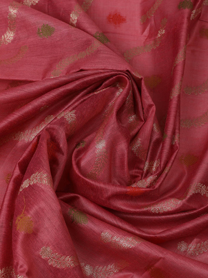Woven Design Chanderi Unstitched Suit With Pant &amp; Dupatta
