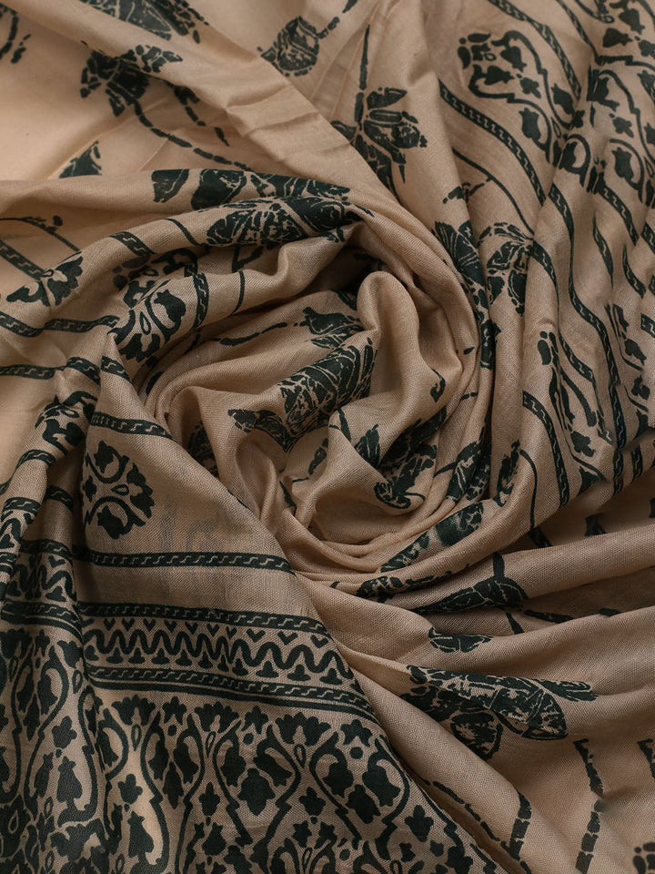 Printed Cotton Blend Unstitched Suit With Dupatta