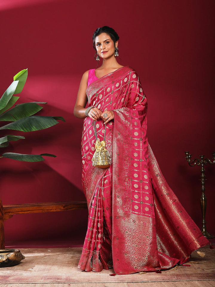 Woven Design Satin Saree