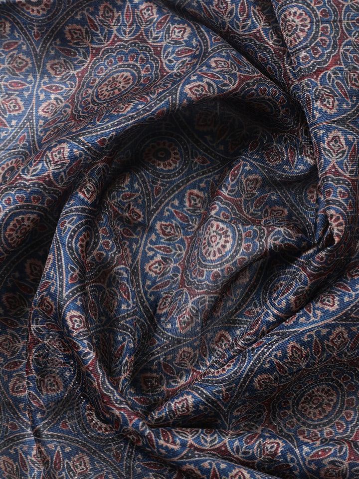Embroidered Cotton Blend Unstitched Suit With Pant &amp; Dupatta