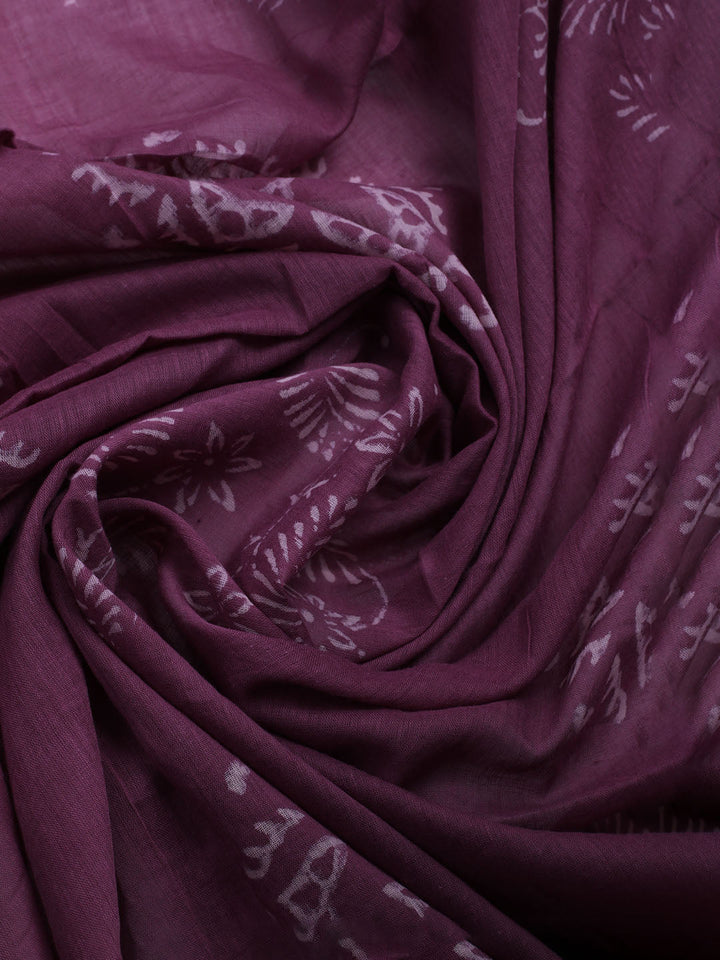 Printed Cotton Blend Unstitched Kurta With Pant &amp; Dupatta