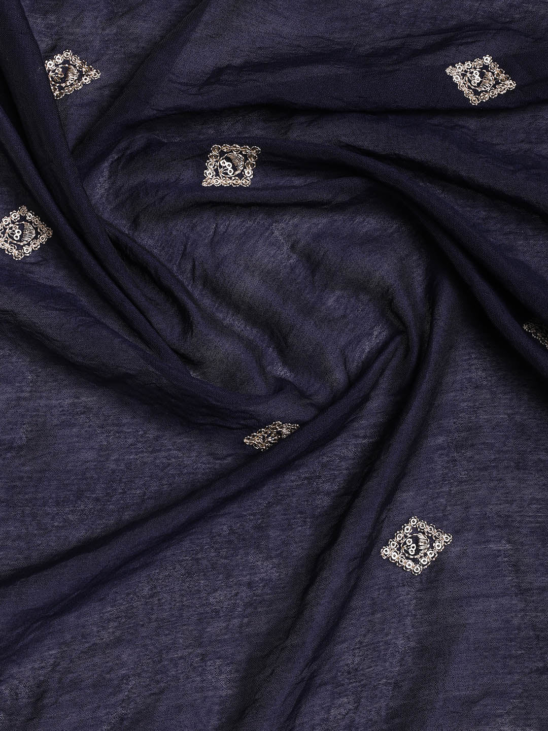 Neck Embroidered Cotton Blend Unstitched Suit With Dupatta