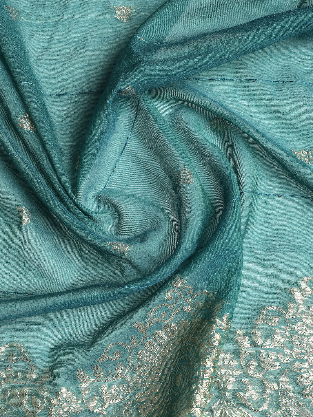 Neck Embroidered Cotton Blend Unstitched Suit With Dupatta