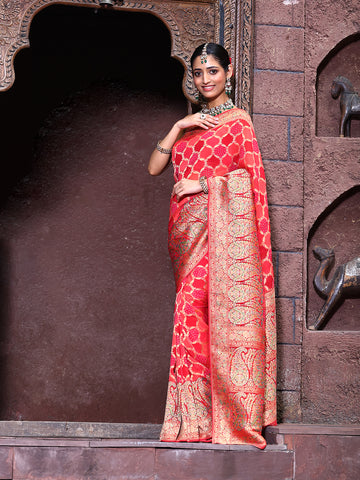 Zari Jaal Georgette Woven Saree