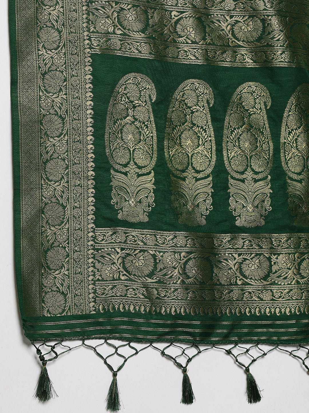 Zari Border Booti Art Silk Woven Saree