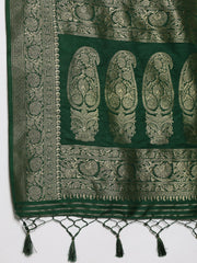 Zari Border Booti Art Silk Woven Saree