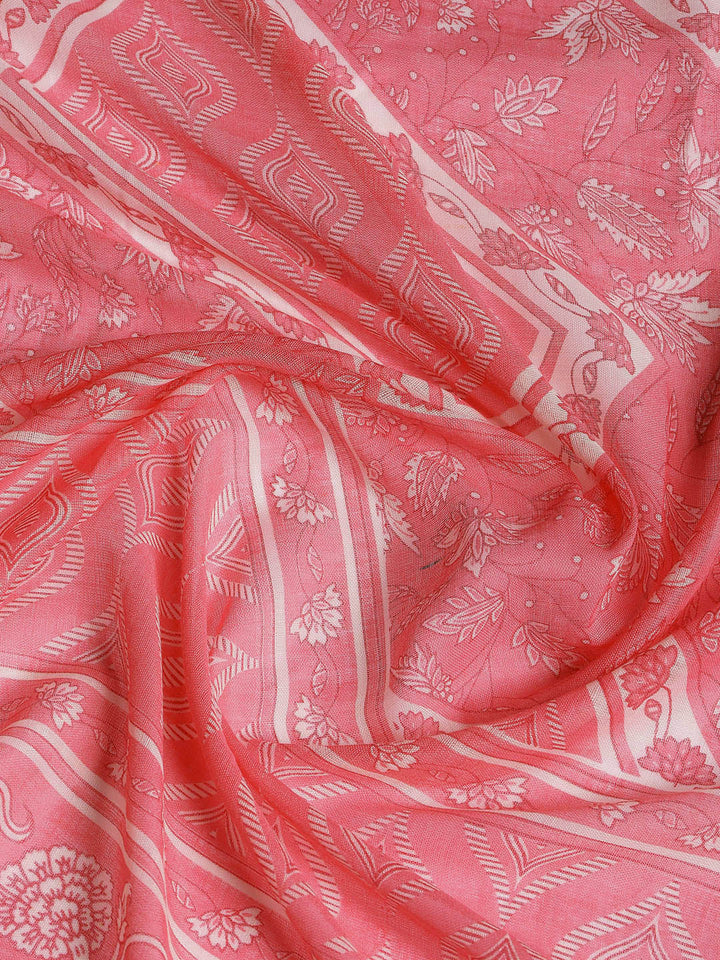 Neck Embroidered Cotton Blend Unstitched Suit With Dupatta