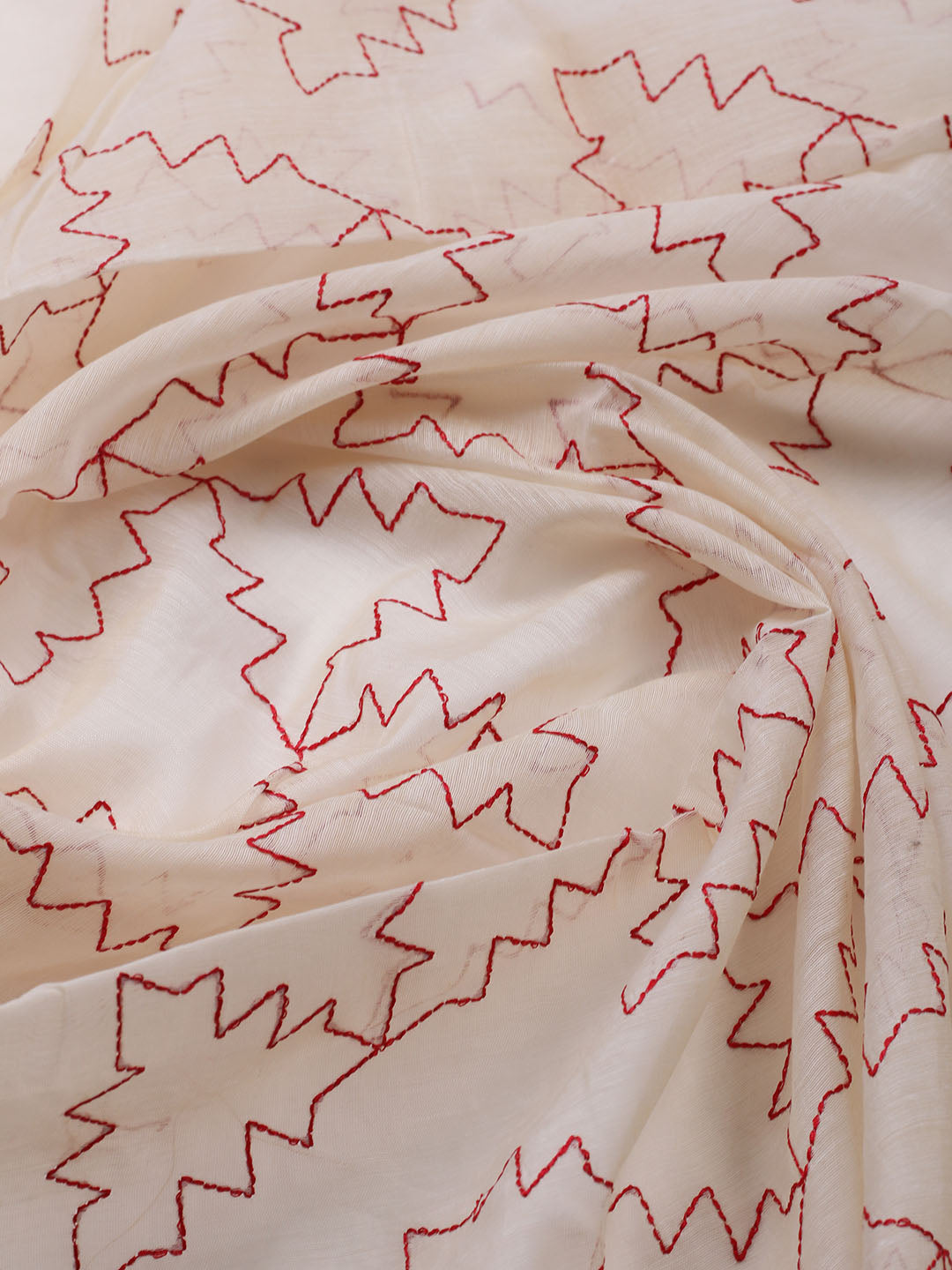 Neck Embroidered Cotton Blend Unstitched Suit With Dupatta