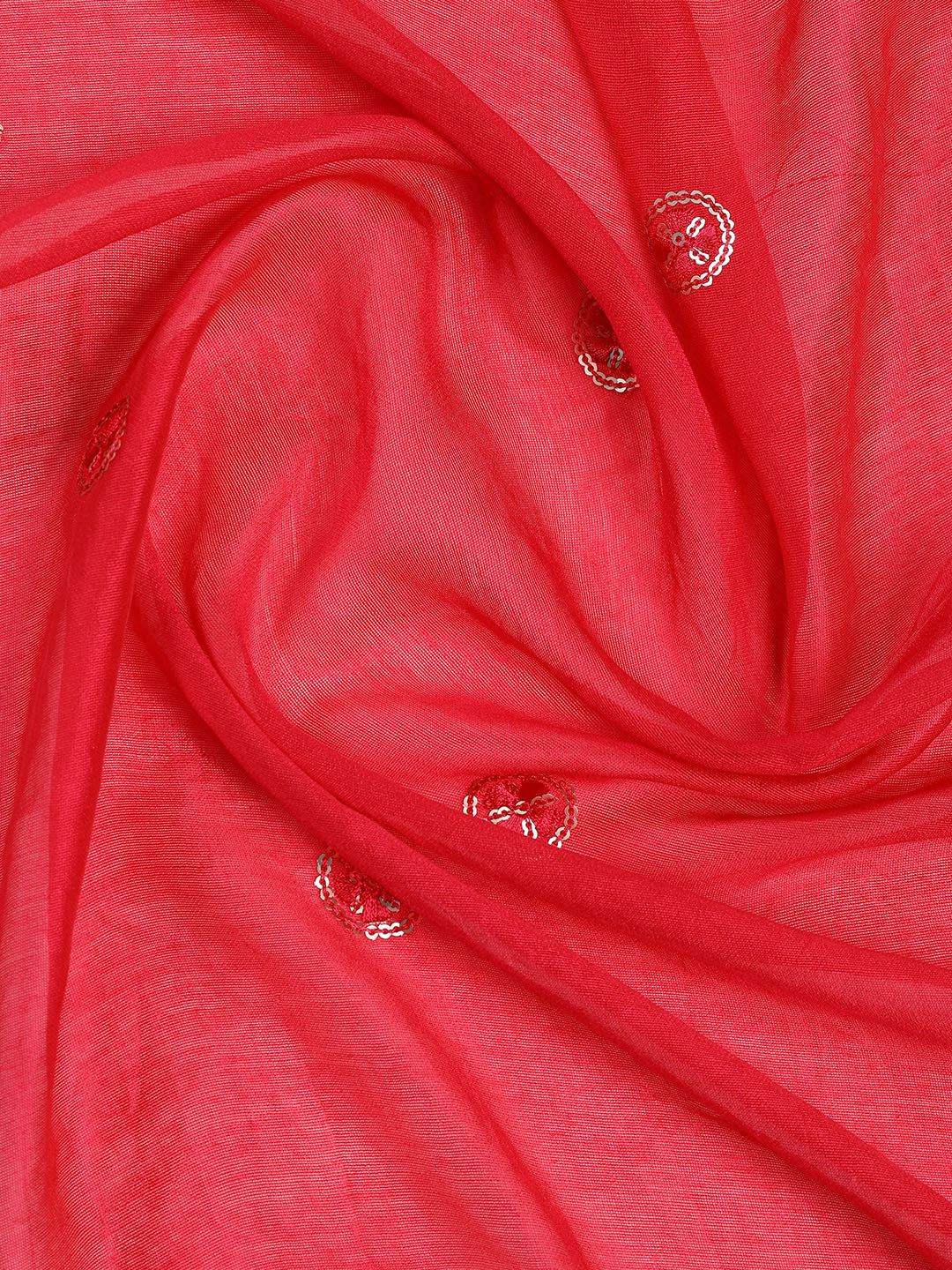 Neck Embroidered Chanderi Unstitched Suit With Dupatta