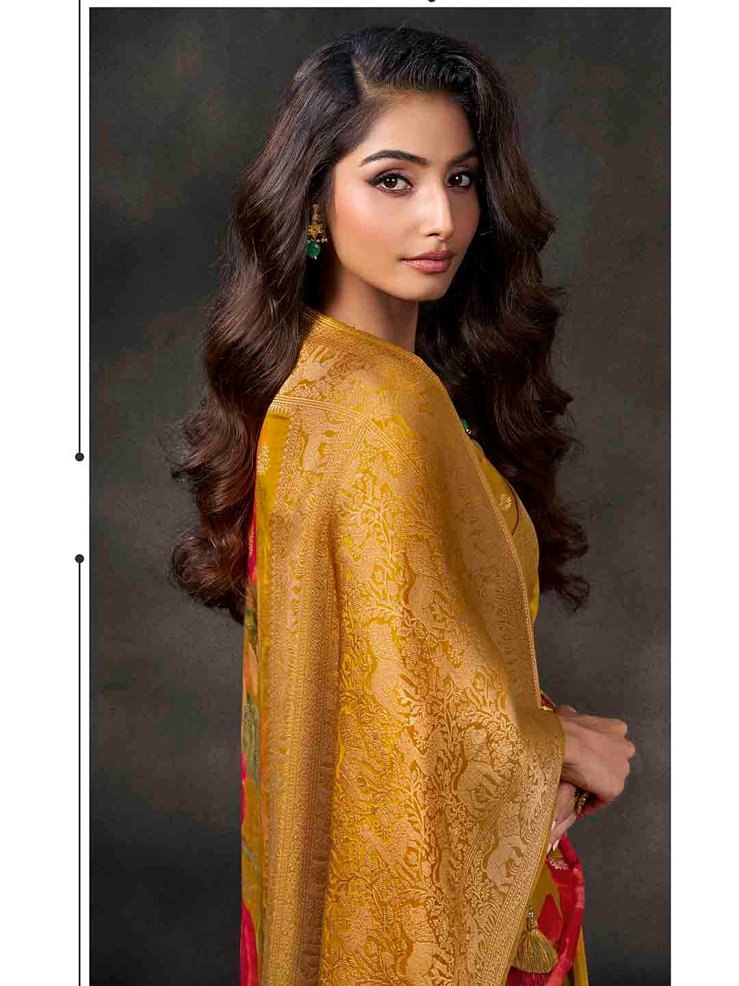 Floral Printed Dola Silk Saree
