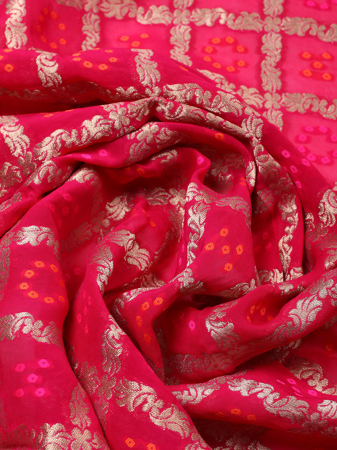 Embroidered Chanderi Unstitched Suit With Pant &amp; Dupatta