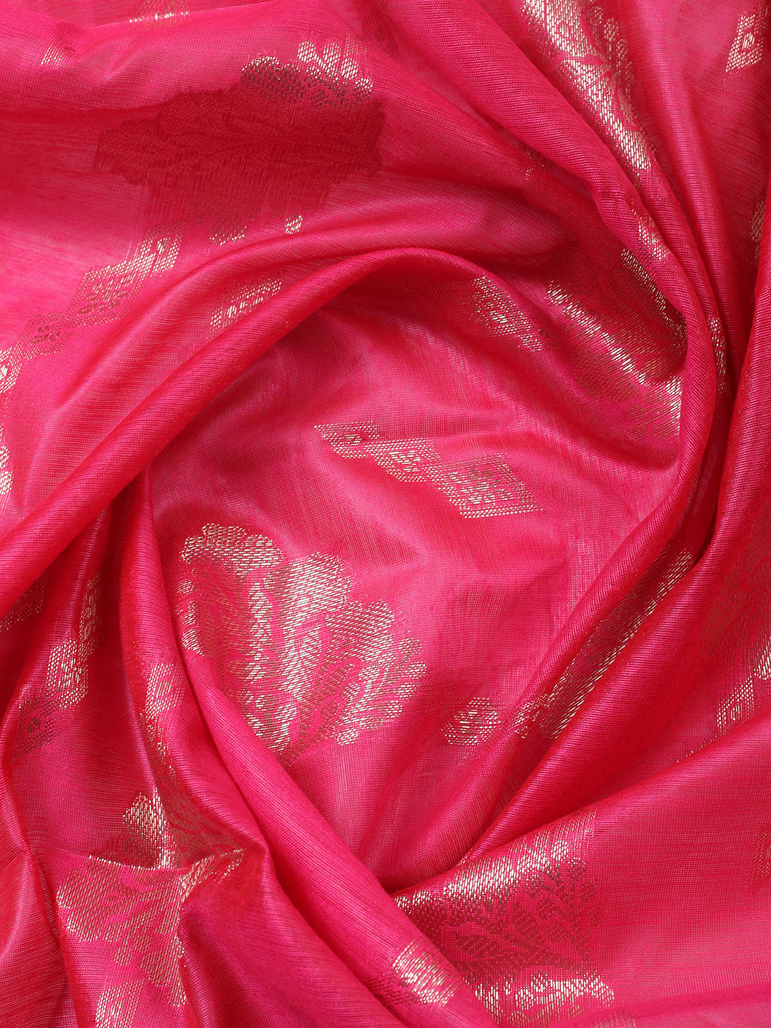 Woven Design Chanderi Unstitched Suit With Pant Dupatta