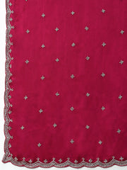 Cutdana Embroidery Chinon Saree