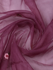 Embroidered Chanderi Lavender Unstitched Suit With Pant & Dupatta