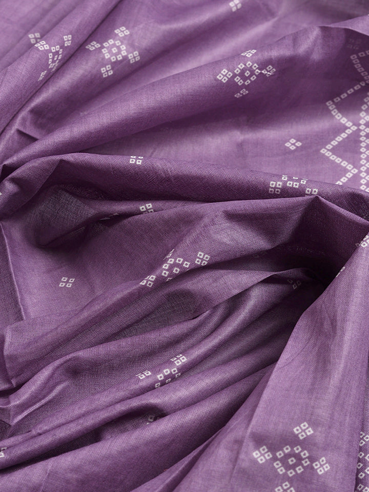 Printed Cotton Blend Unstitched Suit With Pant &amp; Dupatta