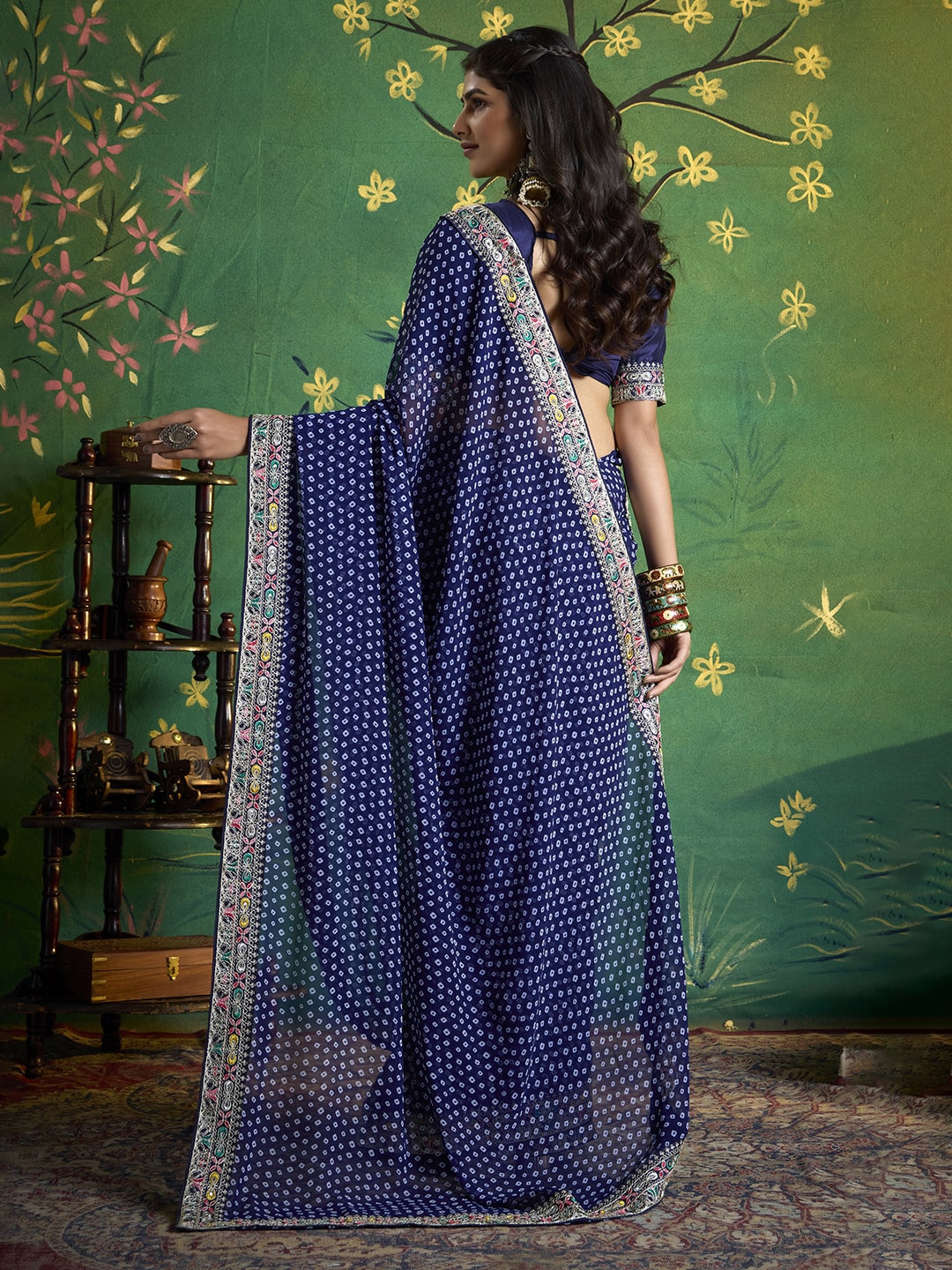 Bandhani Print Georgette Saree