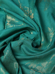 Embroidered Chanderi Mehndi Unstitched Suit With Pant & Dupatta