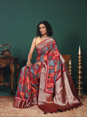 Digital Printed Art Silk Saree