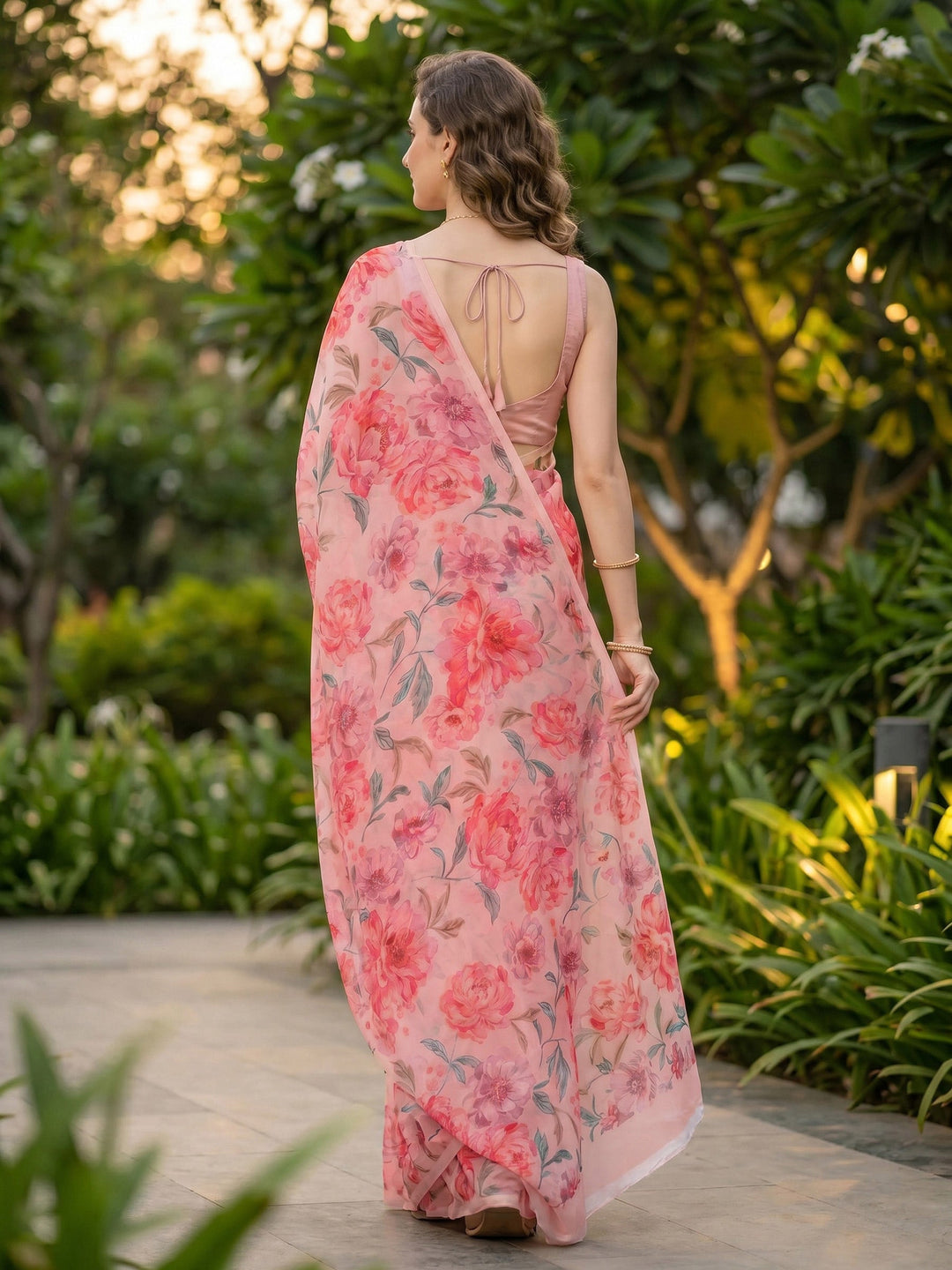 Digital Print Chiffon Saree