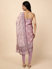 Kantha Embroidered Chanderi Unstitched Suit With Dupatta