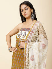 Printed Cotton Unstitched Suit Piece With Dupatta