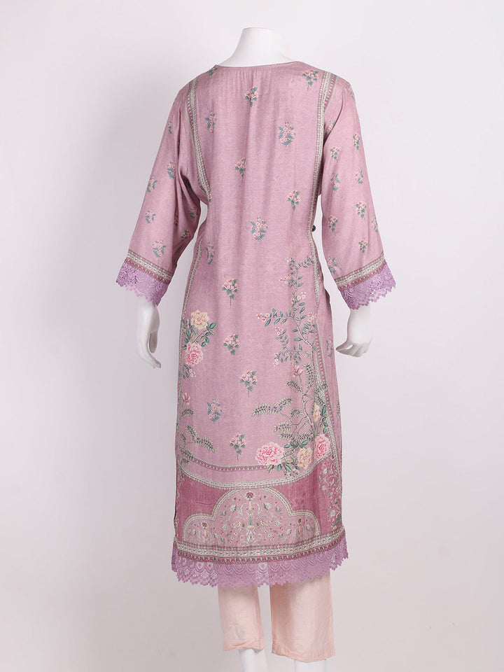 Floral Printed Muslin Kurta With Pants &amp; Dupatta