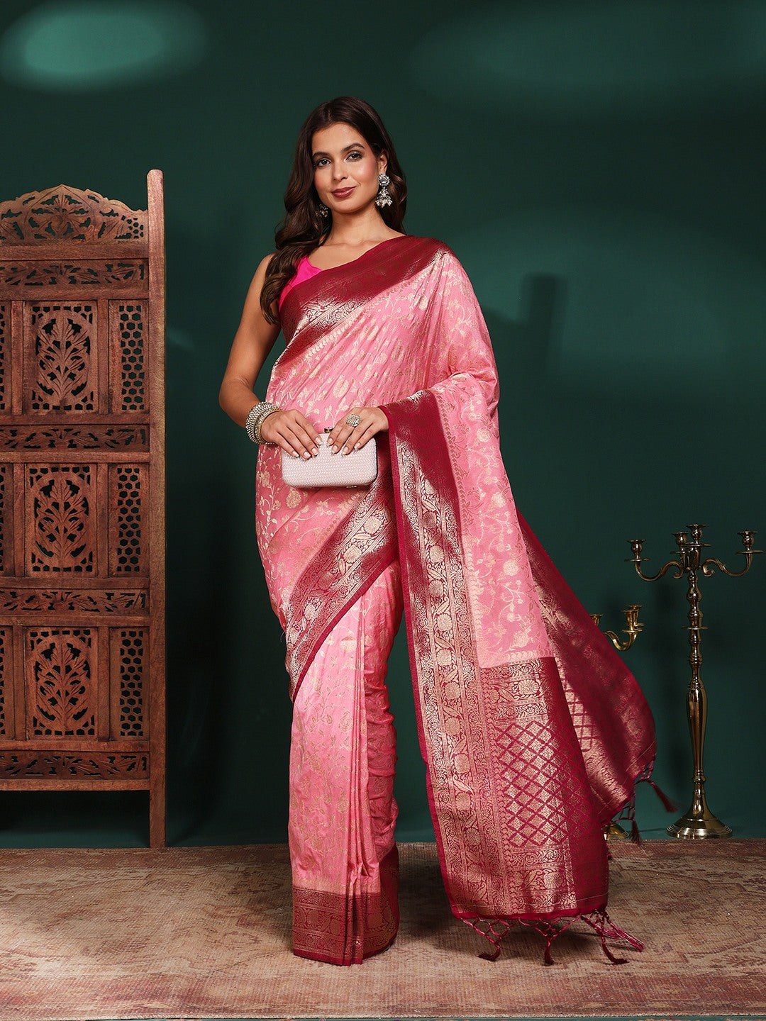 Plain Crepe Saree