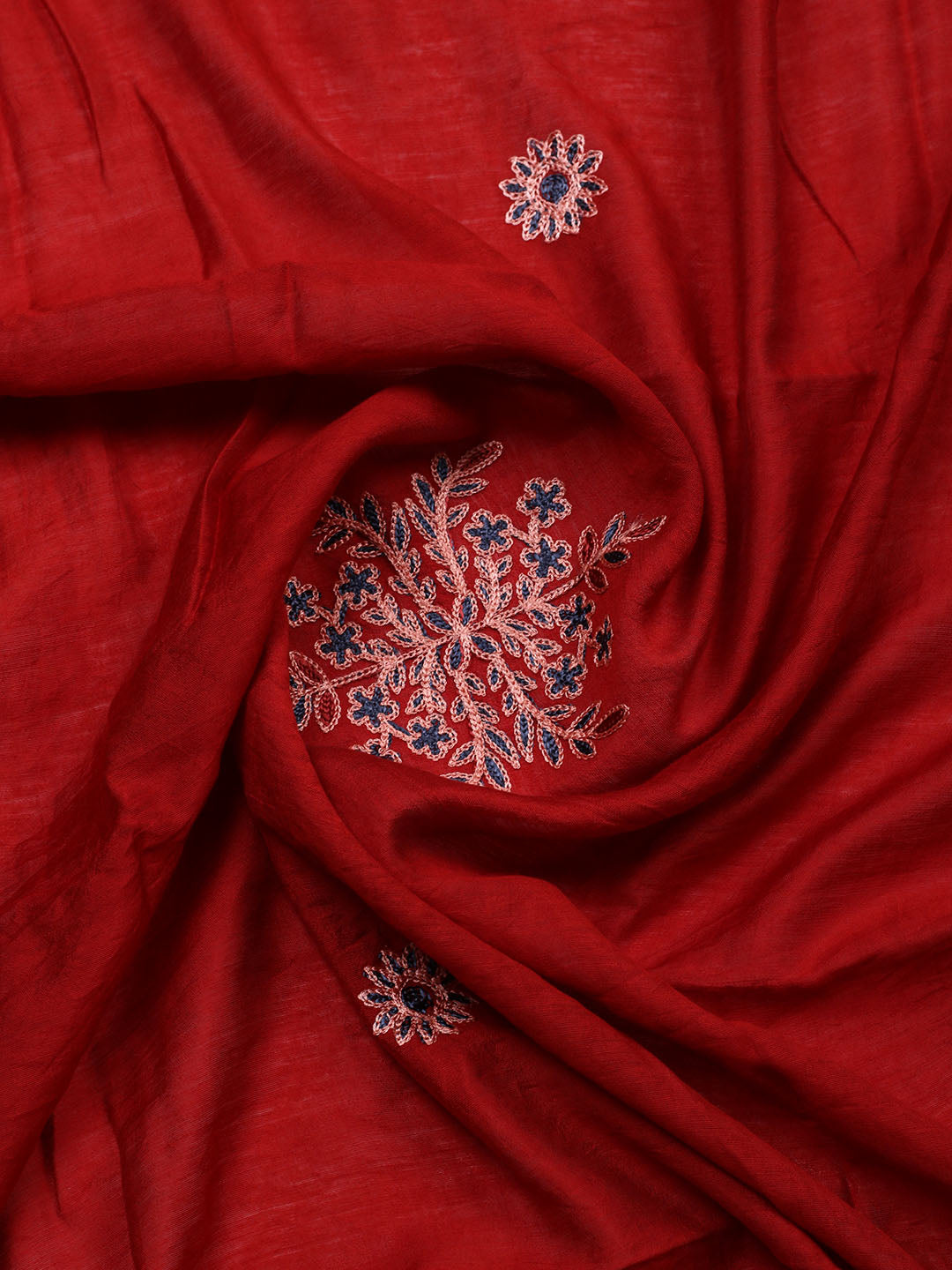 Embroidered Cotton Blend Unstitched Suit With Pant &amp; Dupatta