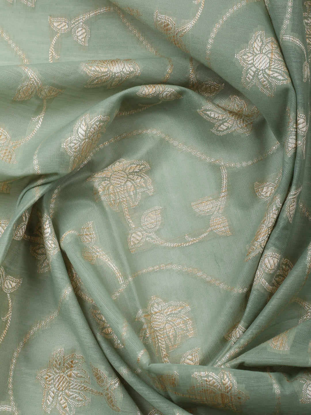 Woven Design Chanderi Unstitched Suit With Pant &amp; Dupatta
