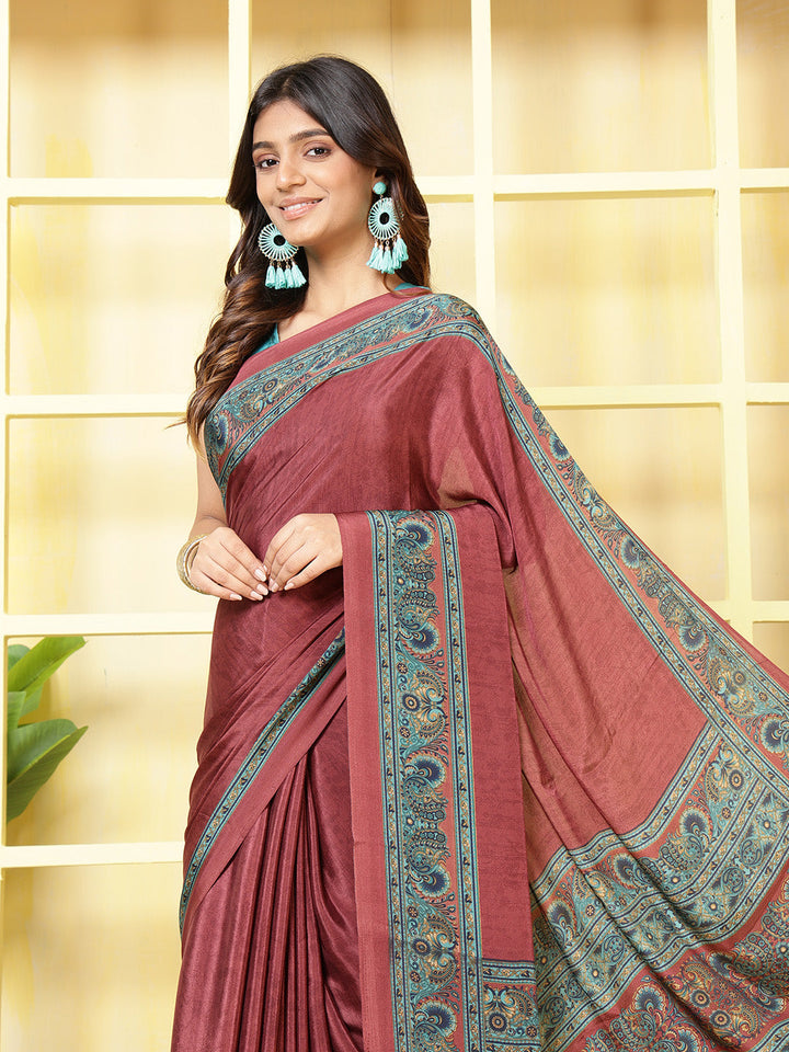 Digital Printed Crepe Saree