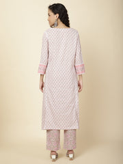 Tropical Printed Cotton Kurta With Pants