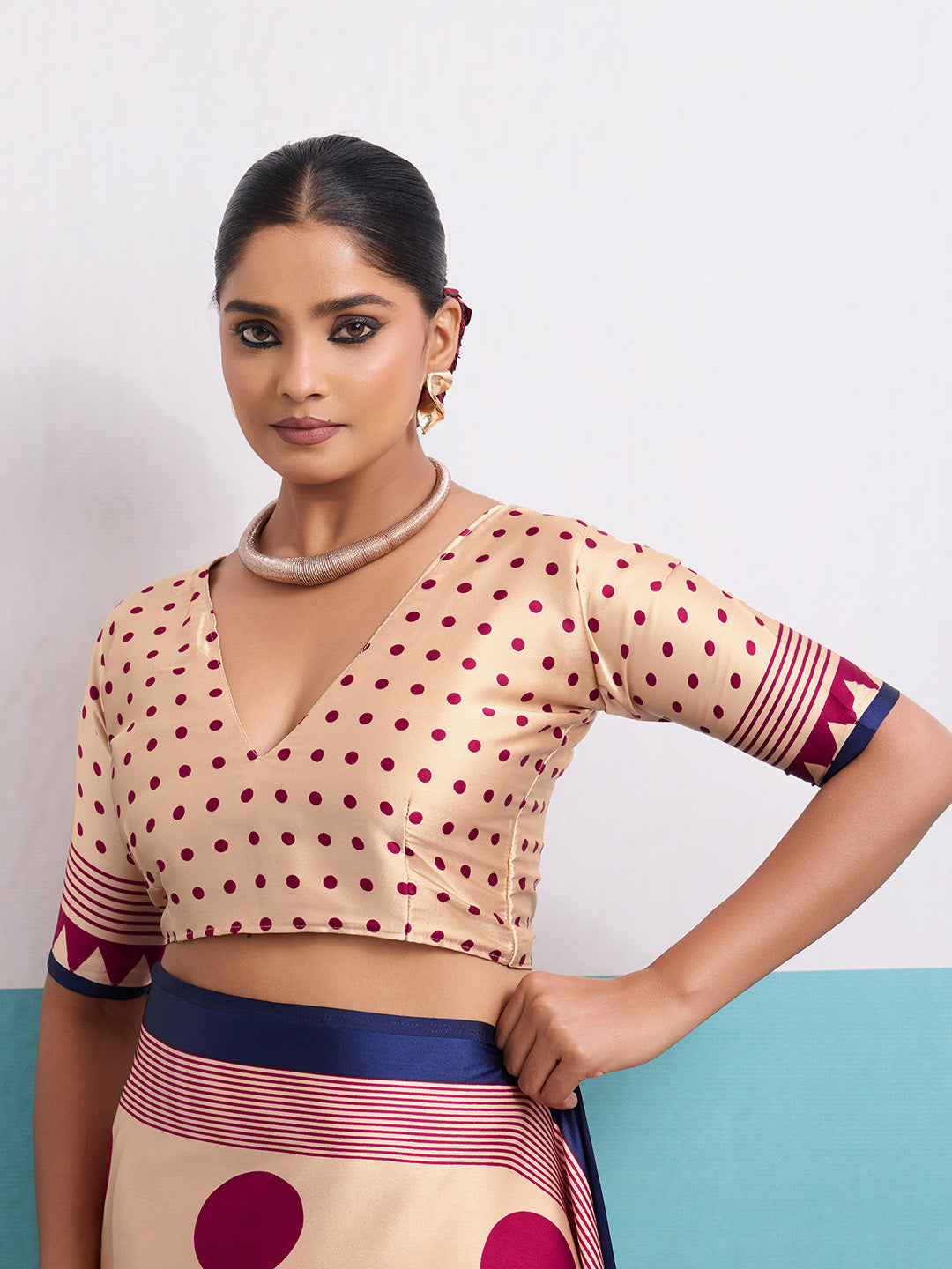 Printed Satin Saree