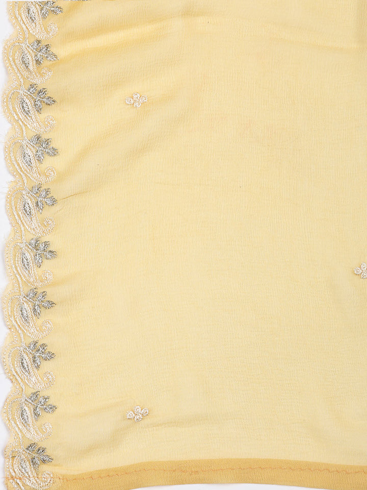 Embroidered Organza Unstitched Suit With Dupatta