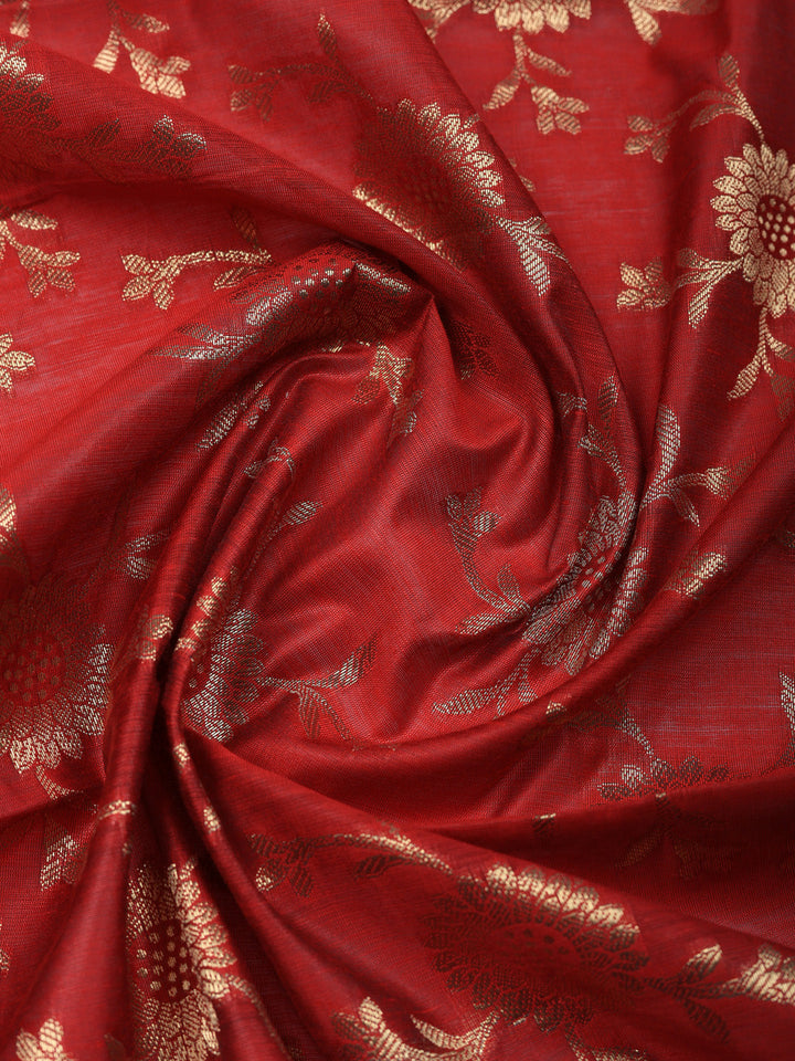Woven Design Chanderi Unstitched Suit With Pant &amp; Dupatta