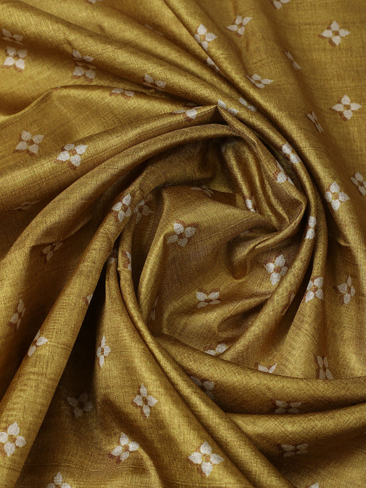 Embroidered Chanderi Unstitched Suit With Pant &amp; Dupatta