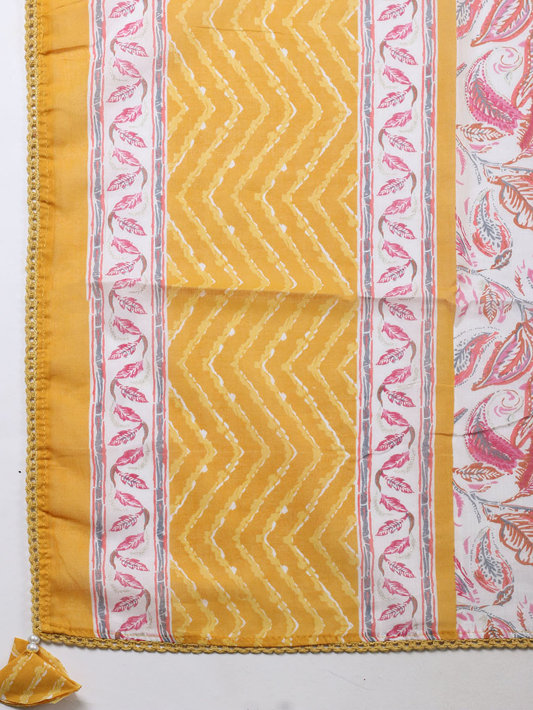 Embroidered Cotton Blend Unstitched Suit With Pant &amp; Dupatta