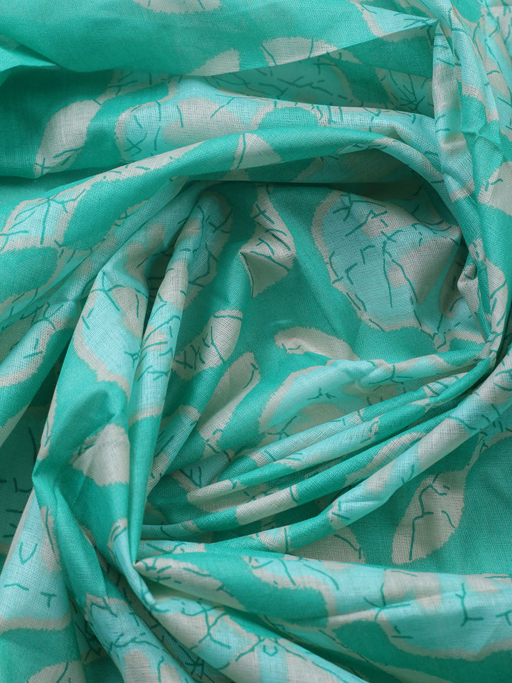 Printed Cotton Blend Unstitched Suit With Pant &amp; Dupatta